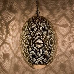 Moroccan Egg Lamp Brass Pendant Light, Handmade Oriental Hanging Lamp, Gold Lampshade, Home Decor Lighting & Ceiling Light - thumbnail 2