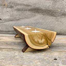 Rustic White Cedar Log Candle Holder Cabin Decor Centerpiece - 12 - thumbnail 2