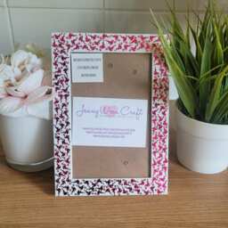 Pink Flamingo Confetti Photo Frame 4 X 6 Inches - thumbnail 1