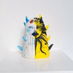 Ceramic Sun & Moon Sculpture