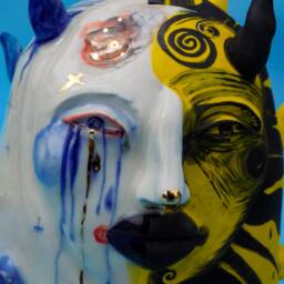 Ceramic Sun & Moon Sculpture - thumbnail 2