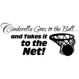 Girls Basketball Decal, Cinderella Goes To The Ball, Vinyl Wall Decor, Sport Stickers, Princess Wall Decor - thumbnail 2