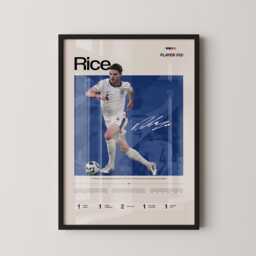 Declan Rice England Defensive Midfielder Poster, Football Wall Art, Soccer Stats Print, Gift - thumbnail 1