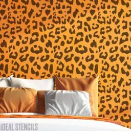 Leopard Print Stencil Reusable Animal For Walls, Floors, Fabrics - thumbnail 1