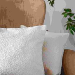 White Boucle Cushion Covers, Cushions, Cover Cushions Usa, Made in India, White Boucle Upholstery - thumbnail 2