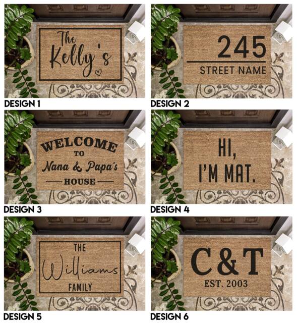 Custom Doormat Personalised Door Mat - Customised Door Rug Housewarming Gift New Home House - image 1