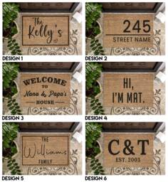 Custom Doormat Personalised Door Mat - Customised Door Rug Housewarming Gift New Home House - thumbnail 1