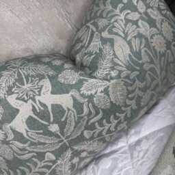 "Rustic Woodland Design Cushion Cover - Sage Pillow For Sofa Or Bed Throw 12"" X 20" - thumbnail 2