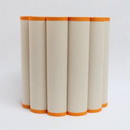 Handmade Khaki Fabric Drum Lampshade With Orange Trim-75# - thumbnail 3
