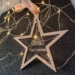 Personalised First Christmas Star Bauble - thumbnail 3