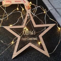 Personalised First Christmas Star Bauble - thumbnail 2