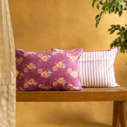 Assorted Set Of Kentish Rose Blockprinted Cushion Covers, Cushions Usa, Blockprintec Cushion Covers, Rectangle Cushions, Colorful Cushions - thumbnail 3