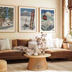 Japanese Ski Poster Set Of 3 - Vintage Skiing Wall Art, Travel Scenic Japan Slopes Prints, Winter Sports Gift Idea - thumbnail 3