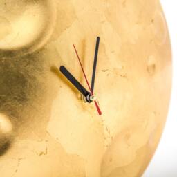 Hand Gilded Gold Moon Wall Clock Whimsical Home Decor - thumbnail 2