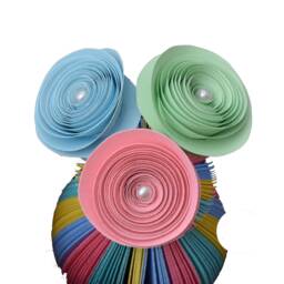 Rainbow Mini Vase With Paper Roses - Anniversary Gift Colourful Flower Handmade - thumbnail 3