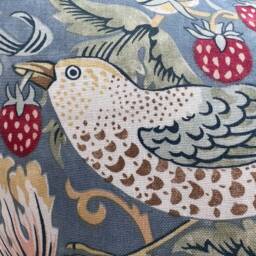 William Morris Fabric Cushion Cover Strawberry Thief Slate Blue Designer Sofa Throw Pillow - thumbnail 2