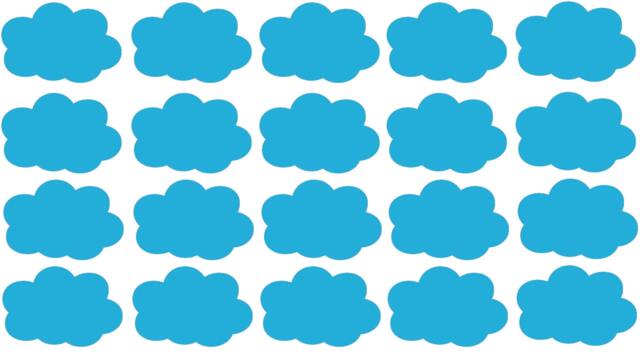 20 X Vinyl Cloud Shaped Stickers Decal Mural. Cardmaking, Scrapbooking, Crafting, Wall, Window, Mirror, Furniture, Car Decor - image 1