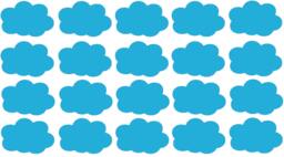 20 X Vinyl Cloud Shaped Stickers Decal Mural. Cardmaking, Scrapbooking, Crafting, Wall, Window, Mirror, Furniture, Car Decor - thumbnail 1