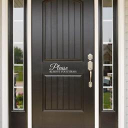 Please Remove Your Shoes Big Front Door - Entryway Or Wall Vinyl Decal Sticker - Great Gift Idea/Home Decor - thumbnail 2
