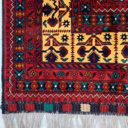 Handwoven Afghan Wool Rug 6.5x10.1 Ft Yousafi Tribal Geometric Carpet - thumbnail 3
