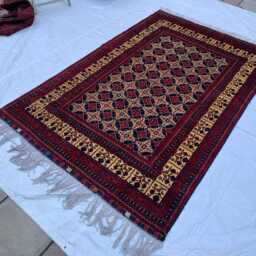 Handwoven Afghan Wool Rug 6.5x10.1 Ft Yousafi Tribal Geometric Carpet - thumbnail 4