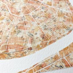 New Orleans Map Urban Fabric Watercolor Texture Painting Louisiana City Plan - Art Print Graduation Wedding Anniversary Realtor Moving Earth - thumbnail 2
