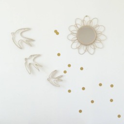 Trio Swallows in Macram??/Wall Decoration Macram??/Wire/Decoration Baby Room/Deco Children's Room - thumbnail 2