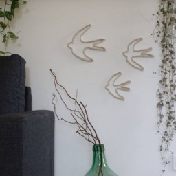 Trio Swallows in Macram??/Wall Decoration Macram??/Wire/Decoration Baby Room/Deco Children's Room - thumbnail 4