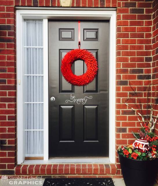 Be Merry Decal Christmas Holiday Vinyl Wall Or Door Decor - image 1