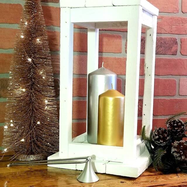 Rustic Reclaimed Wood Christmas Candle Lantern - image 1