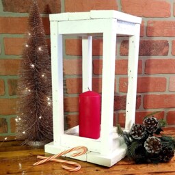 Rustic Reclaimed Wood Christmas Candle Lantern - thumbnail 2