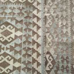 Handmade Afghan Kilim Rug, Artisan Natural Wool Flatweave, Tribal Geometric Turkish Persian Navajo Bohemian Design, 268x184 cm - thumbnail 3
