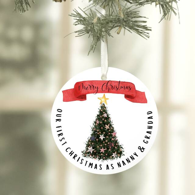 Grandparents Christmas Bauble , Nanny & Grandad Ornament, For Grandma, Nanny, Grandad, Gift - image 1