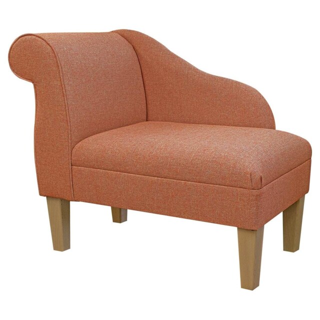 Handmade Compact Orange Chaise Longue Aquaclean Fabric, British Made - image 1