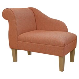 Handmade Compact Orange Chaise Longue Aquaclean Fabric, British Made - thumbnail 1