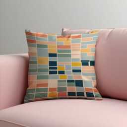 Modern Geometric Cushion Cover, Abstract Mosaic Throw Pillowcase, Mid Century Style Sofa Case - thumbnail 2