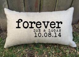 Personalized Couple Names Pillow, Anniversary Gift, 100% Cotton - thumbnail 1