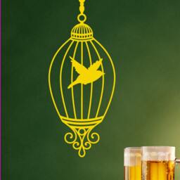 Cute Decorative Hanging Birdcage Wall Vinyl Decal - 36 - thumbnail 3