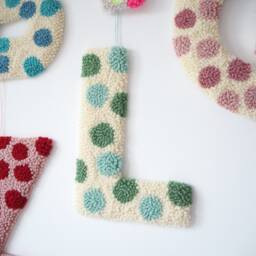 Green Custom Letter Polka Dot Wall Hanging - thumbnail 1