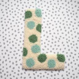 Green Custom Letter Polka Dot Wall Hanging - thumbnail 3