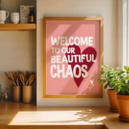 Welcome To Our Beautiful Chaos Print, Family Quote Quote - thumbnail 3