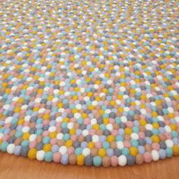 Handmade Wool Felt Ball Rug Colorful Play Mat - 20-250 cm - thumbnail 3