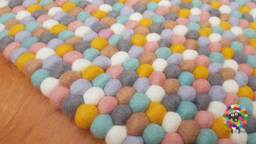 Handmade Wool Felt Ball Rug Colorful Play Mat - 20-250 cm - thumbnail 1