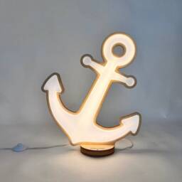 Sea Anchor Floor Lamp Nautical Led Light, Birch Plywood