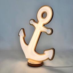 Sea Anchor Floor Lamp Nautical Led Light, Birch Plywood - thumbnail 2