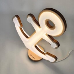 Sea Anchor Floor Lamp Nautical Led Light, Birch Plywood - thumbnail 3