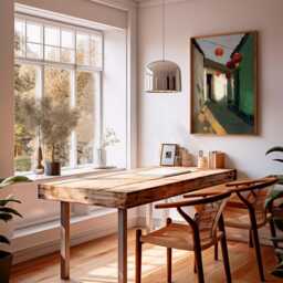 Chinese Courtyard Lantern Art Print, Traditional Alleyway Painting, Red Wall Art, Oriental Street Scene Poster, Warm Cultural Decor - thumbnail 2