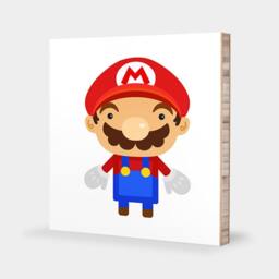 M Is For Mario Abc Block Bamboo Wall Art Series // Alphabet Kids Nursery Room Decor Baby