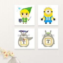 M Is For Mario Abc Block Bamboo Wall Art Series // Alphabet Kids Nursery Room Decor Baby - thumbnail 4