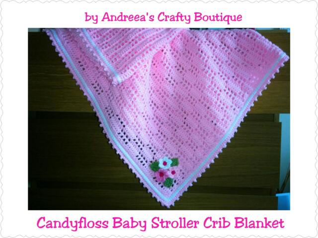 Ready To Ship Crochet Reversible Spring Summer Baby Stroller Crib Blanket, 72cm(28In X 92cm(36In, Lacy Blanket - image 1